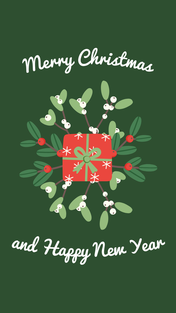 Designvorlage Merry Christmas and Happy New Year Wishes für Instagram Story