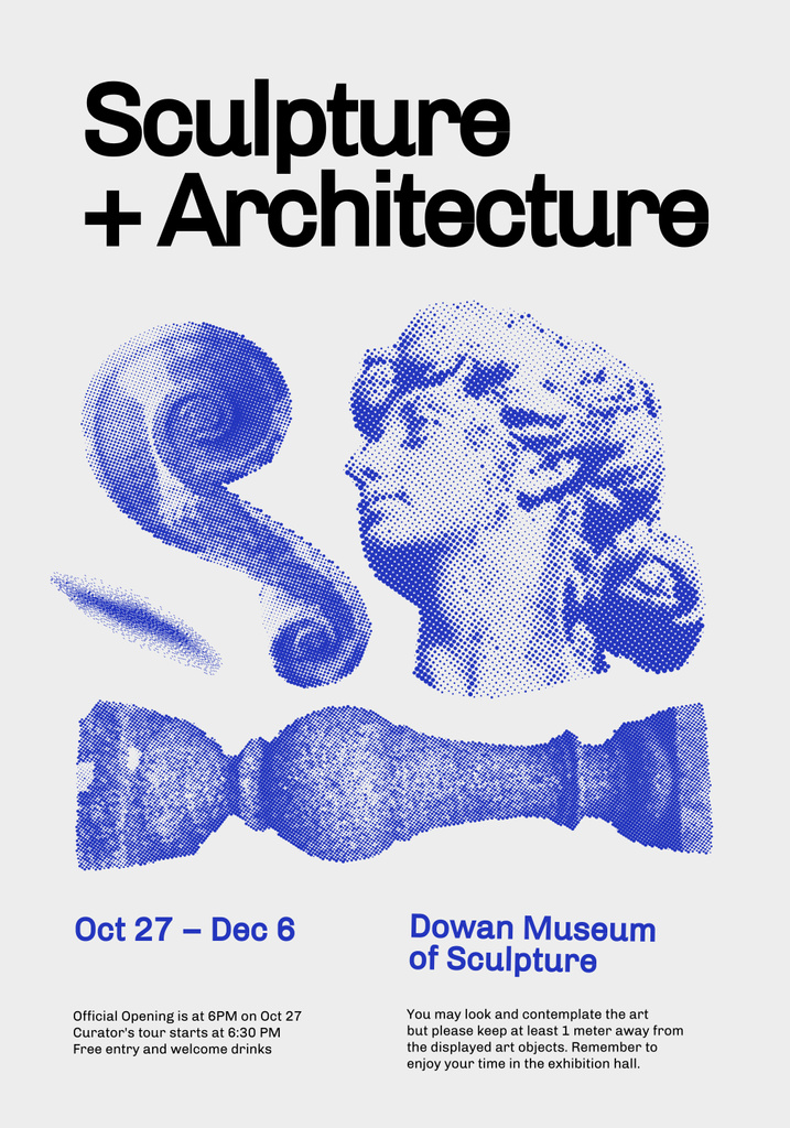Designvorlage Ad of Sculpture and Architecture Exhibition für Poster 28x40in