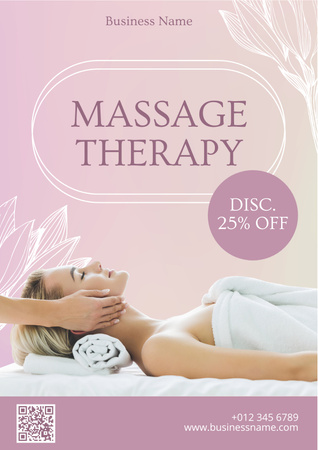 Modèle de visuel Beautiful Woman Enjoying a Massage Therapy - Poster