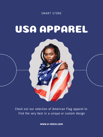 Apparel Sale on USA Independence Day Poster US Design Template