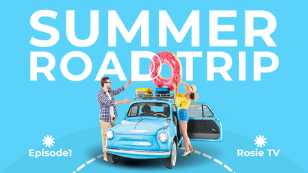 Summer roadtrip YouTube Channel Youtube Thumbnail Πρότυπο σχεδίασης