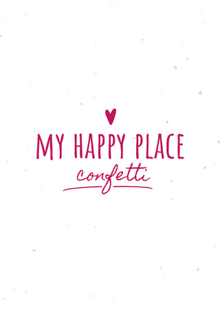 Happy Place Promotion With Heart Postcard A6 Vertical Design Template