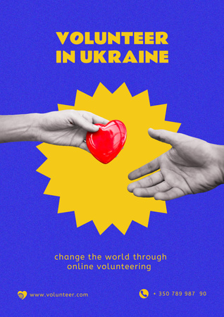 Designvorlage Volunteering Motivation during War in Ukraine für Poster