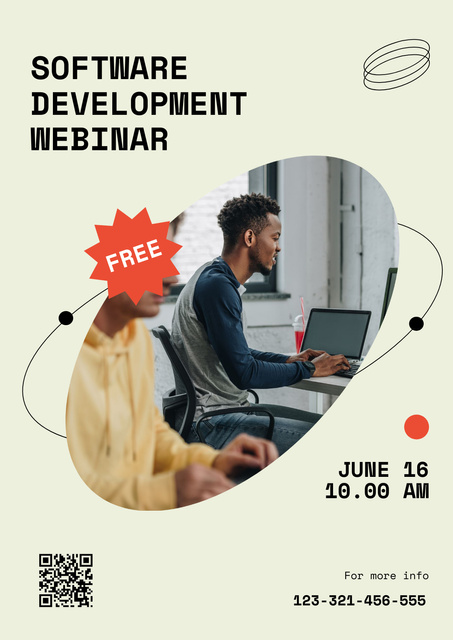 Software Development Webinar Ad Poster Design Template
