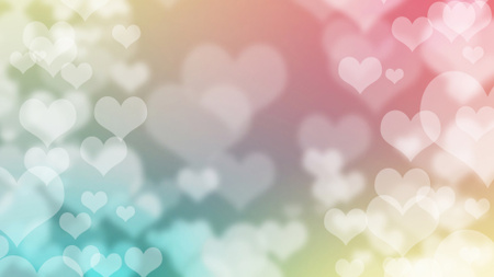 Feriado do Dia dos Namorados com corações em gradiente brilhante Zoom Background Modelo de Design