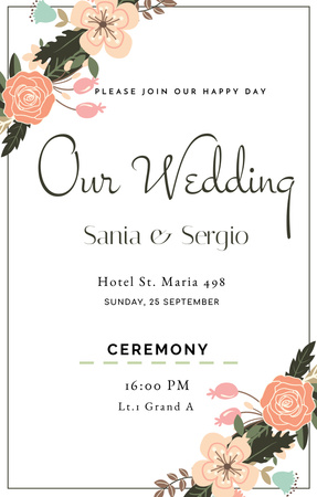 Welcome to Happy Wedding Day Invitation 4.6x7.2in Design Template