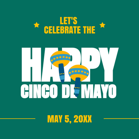 Cinco De Mayo Parti Duyurusu Instagram Tasarım Şablonu