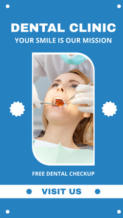 Woman Patient in Dental Clinic Instagram Story Design Template