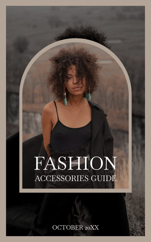 Fashion Accessory Guide with African American Woman Book Cover Tasarım Şablonu