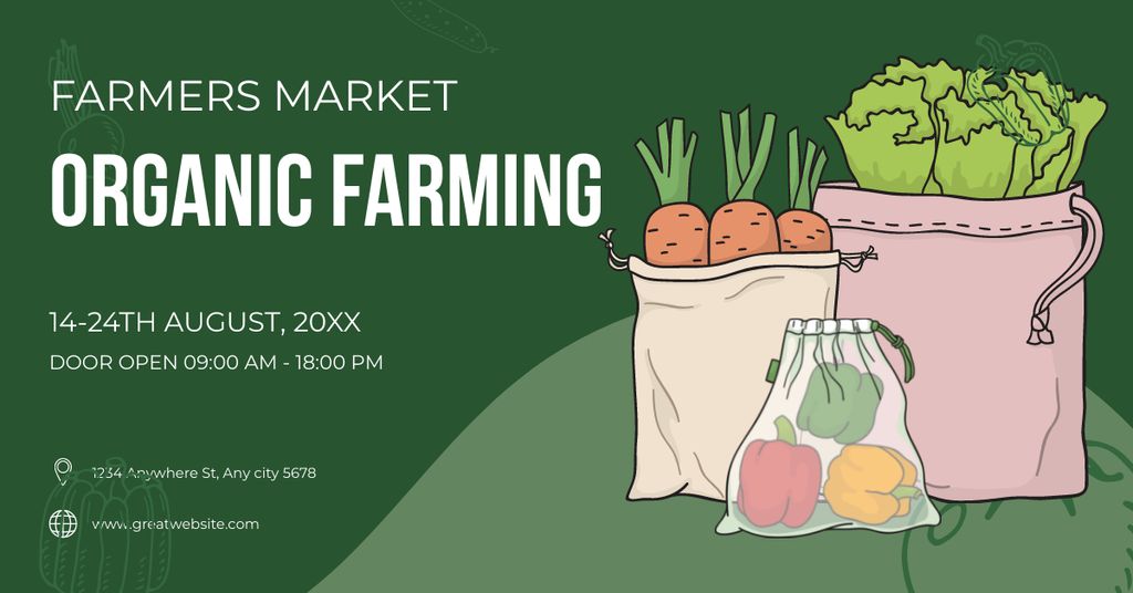 Farmers Market Date Announcement Facebook AD Design Template
