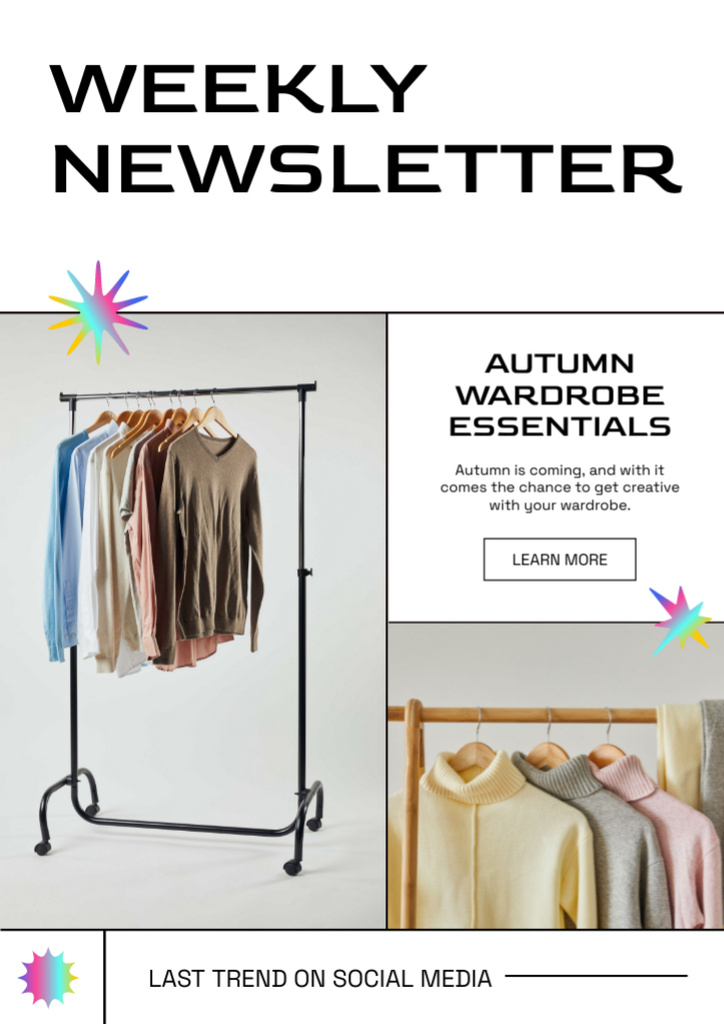 Designvorlage Seasonal Fashion Essentials für Newsletter
