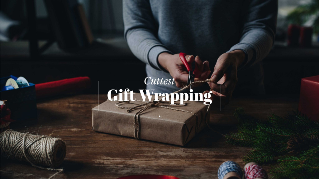 Cuttest gift wrapping Presentation Wideデザインテンプレート