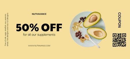 Platilla de diseño Worthwhile Avocado And Nutritional Supplements Sale Offer Coupon 3.75x8.25in