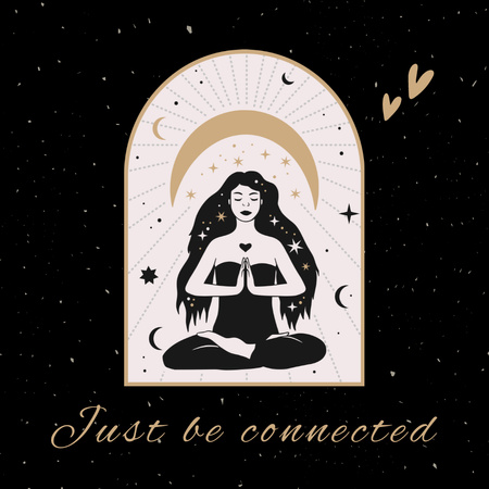 Plantilla de diseño de inspiración astrológica con bruja meditante Instagram 