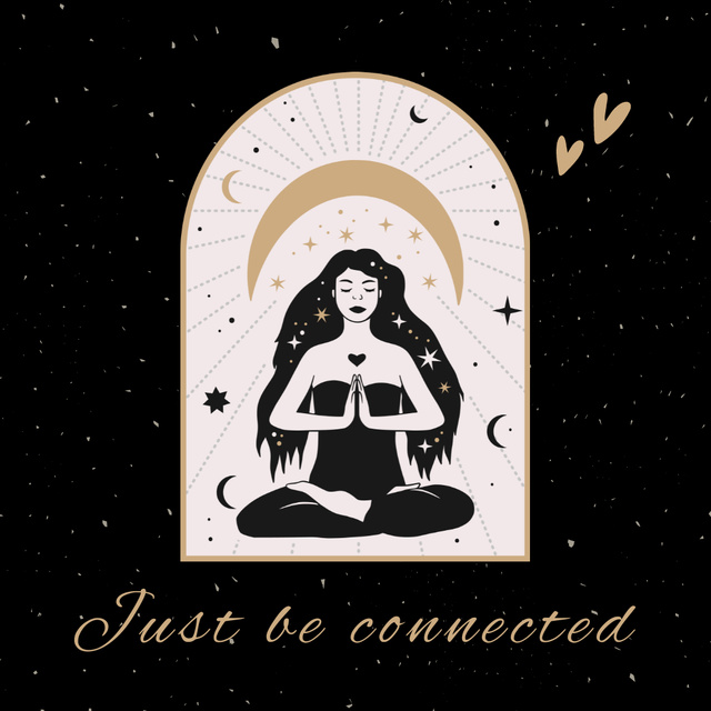 Astrological Inspiration with meditating Witch Instagram – шаблон для дизайну