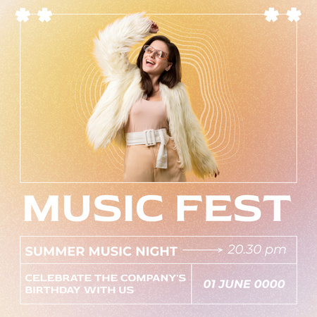 Summer Music Festival Ad Instagram Design Template
