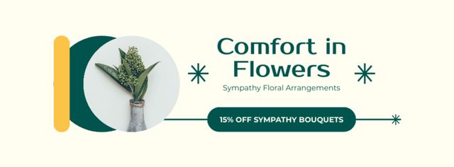 Modèle de visuel Discount Offer on Sympathy Bouquets - Facebook cover