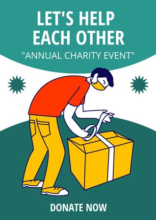 Annual Charity Event Announcement Poster Design Template