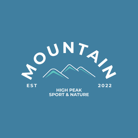 Travel Tours Ad with Illustration of Mountains on Blue Logo 1080x1080px Šablona návrhu