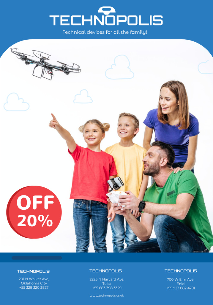 Drones Sale for Play and Fun Poster 28x40in – шаблон для дизайну