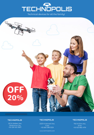 Drones Sale for Play and Fun Poster 28x40in Design Template