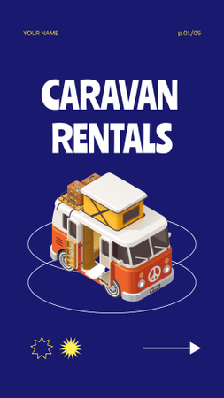 Designvorlage Caravan Rentals Offer für Mobile Presentation