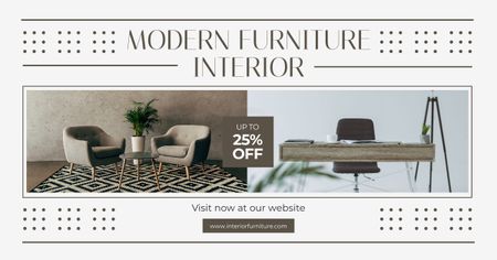 Template di design Modern Furniture for Interior Design Facebook AD