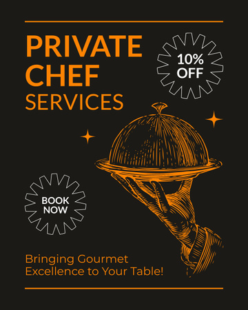 Template di design Server privato dello chef con prezzo ridotto Instagram Post Vertical
