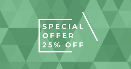 Special Discount Offer on Green Abstract Pattern Facebook AD – шаблон для дизайну