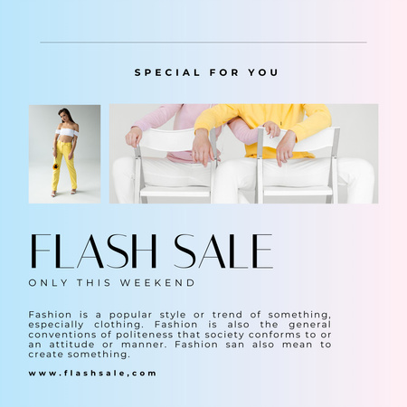 Fashion Sale with Attractive Girl Instagram Design Template
