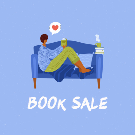 Books Sale Offer For Booklovers In Blue Instagramデザインテンプレート