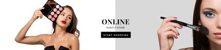 Online Makyaj Mağazası İlanı Ebay Store Billboard Tasarım Şablonu
