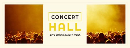 Event Announcement with Crowd on Concert Facebook cover Design Template