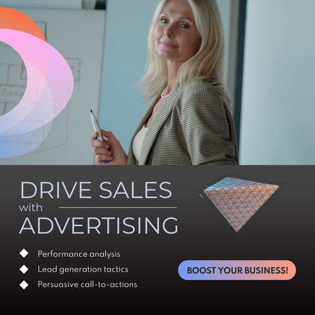 Ontwerpsjabloon van Animated Post van Marketingbureaudiensten voor het stimuleren van het verkoopaanbod