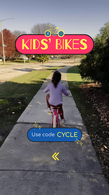 Lightweight Children's Bicycles Offer With Promo Code TikTok Video – шаблон для дизайна