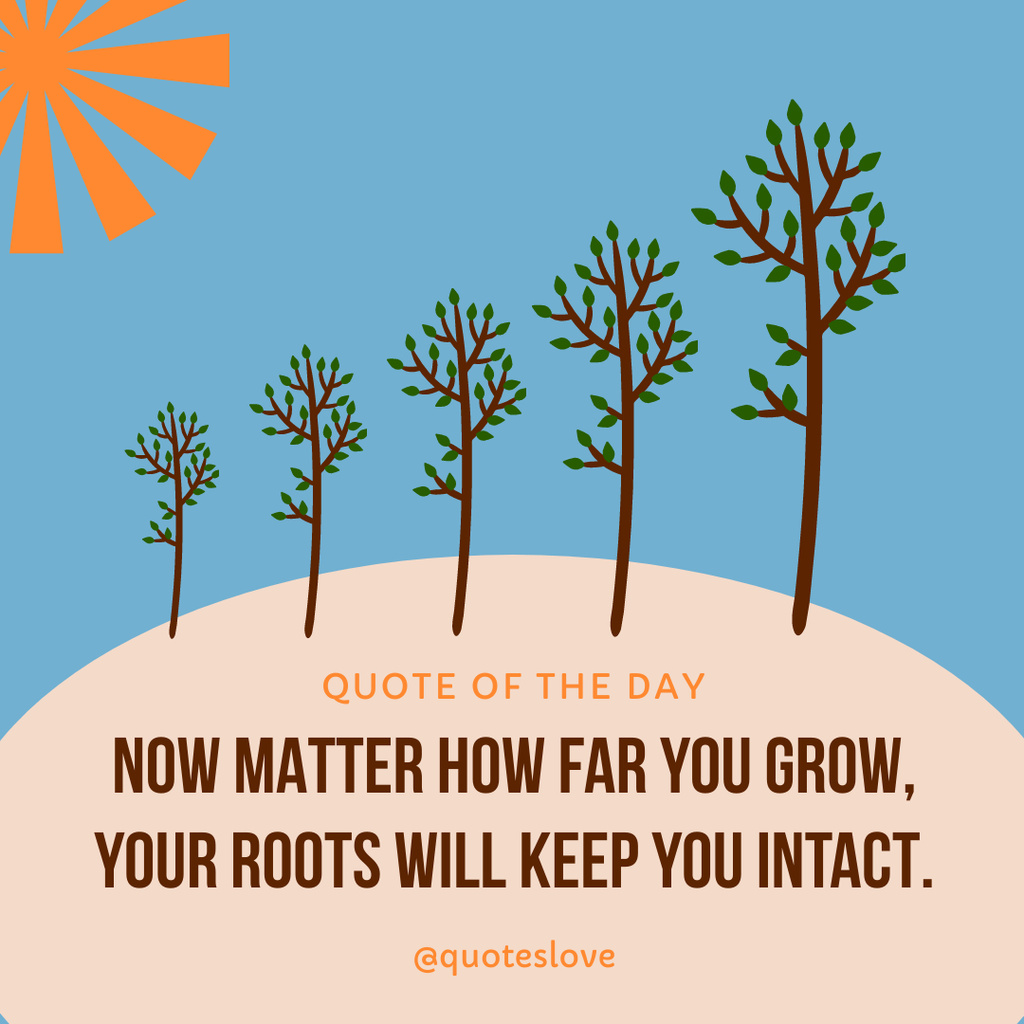Wise Quote with Growing Trees Instagram Tasarım Şablonu