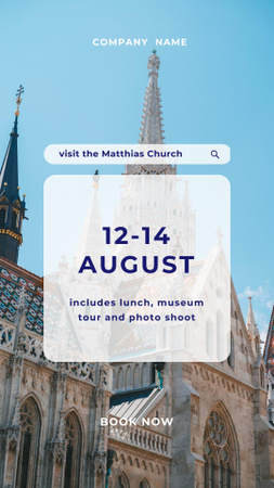 Plantilla de diseño de Oferta de Viaje Tour con Catedral Instagram Video Story 