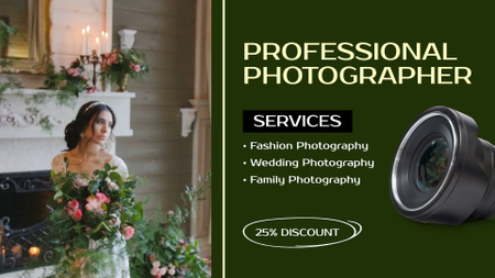 Szablon projektu Highly Professional Photographer For Occasions With Discount Full HD video