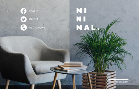 Minimalistic Home Interior Offer Brochure 11x17in Bi-fold Design Template