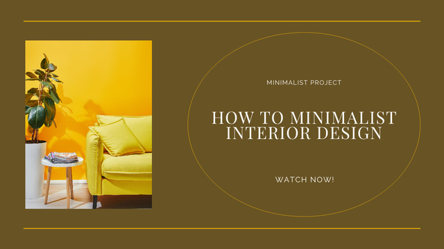 Tips for Interior Design with Stylish Yellow Sofa Youtube Thumbnail Design Template