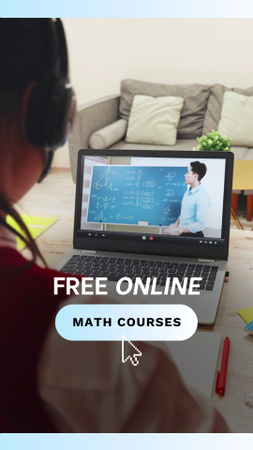 Designvorlage Free Online Math Courses Announcement für TikTok Video