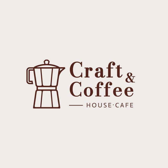 Szablon projektu House-Cafe Ad with Coffee Kettle In White Logo 1080x1080px
