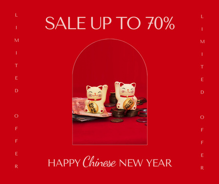 Chinese New Year Holiday Celebration Facebook Design Template