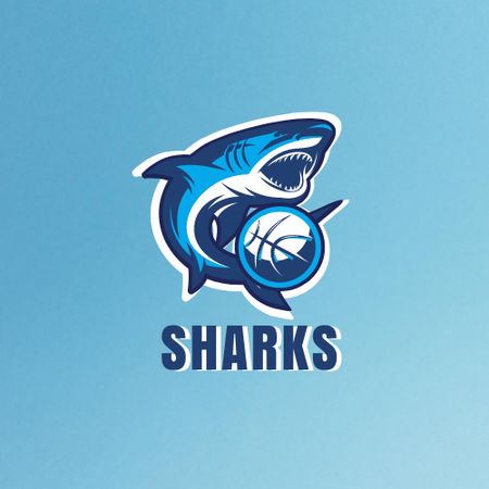 Platilla de diseño Sport Team Emblem with Shark Logo