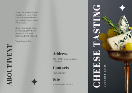 Cheese Tasting Announcement Brochure tervezősablon