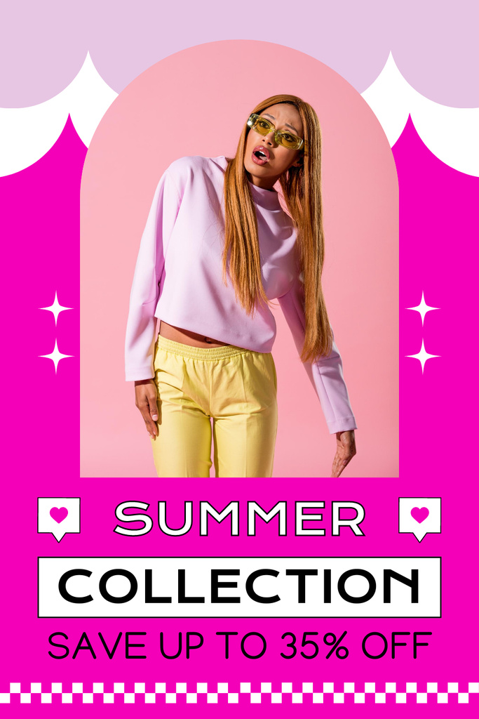 Summer Collection of Casual Clothes Pinterest Πρότυπο σχεδίασης