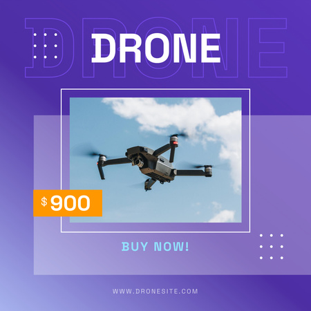 Drone Flying in Sky Instagram Šablona návrhu