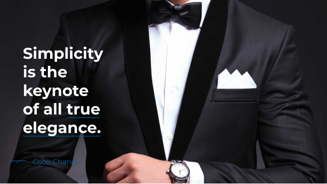 Fashion Quote with Businessman in Suit Youtube Design Template
