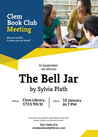 Book Club Promotion with Students Invitation Design Template