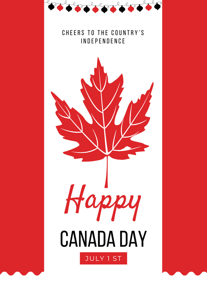 Lovely Canada Day Celebration Announcement With State Flag Poster Šablona návrhu